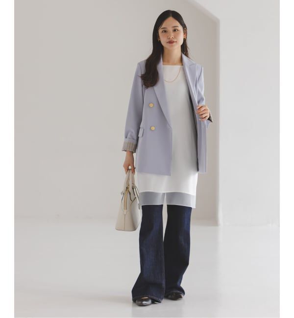 NOBLE「《セットアップ対応》フローツイルピークドラペルジャケット」|テーラードジャケット|