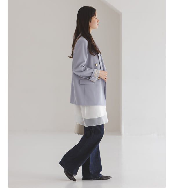 NOBLE「《セットアップ対応》フローツイルピークドラペルジャケット」|テーラードジャケット|