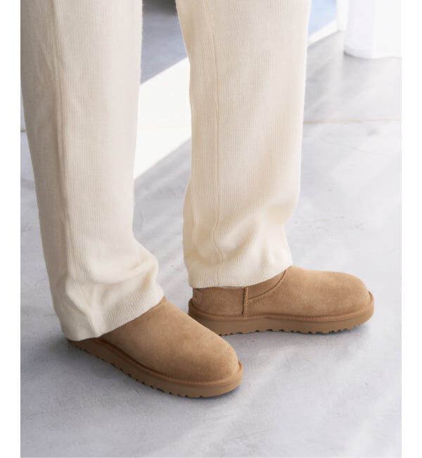  「UGG/アグ W CLASSIC MICRO」|スリッポン|キャメル