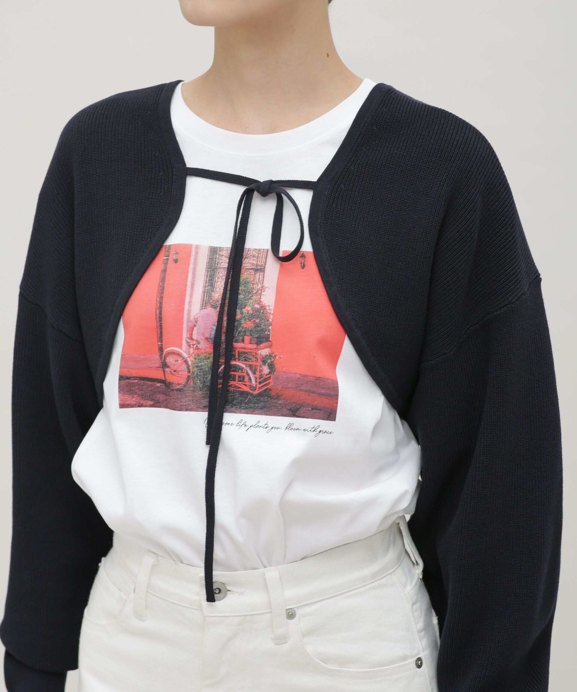 nano･universe「LB.03/GIZA強撚コットンボレロ」|ニット・セーター|