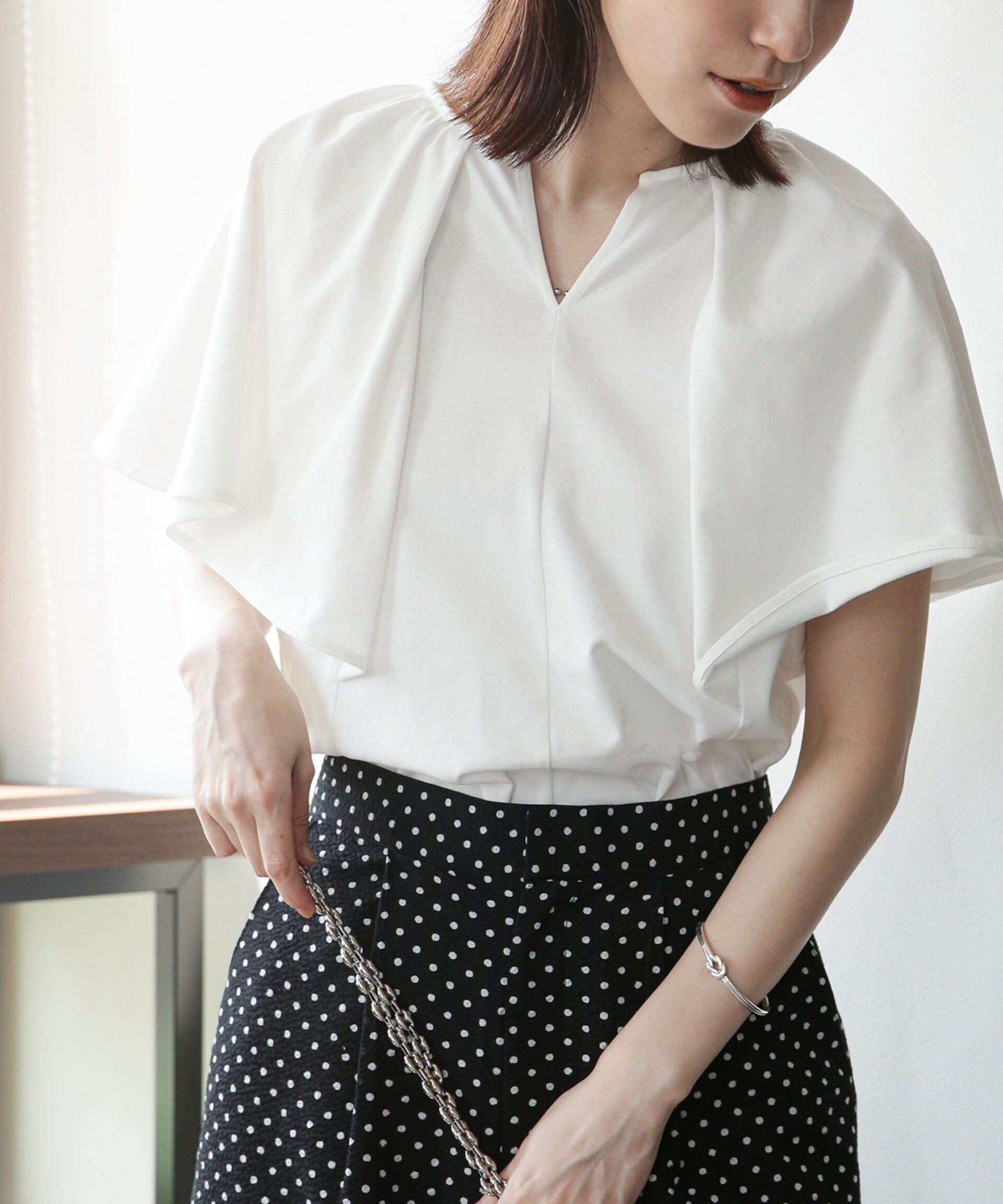 nano･universe「LB.03/Repurフレアスリーブカットトップス」|Tシャツ・カットソー|