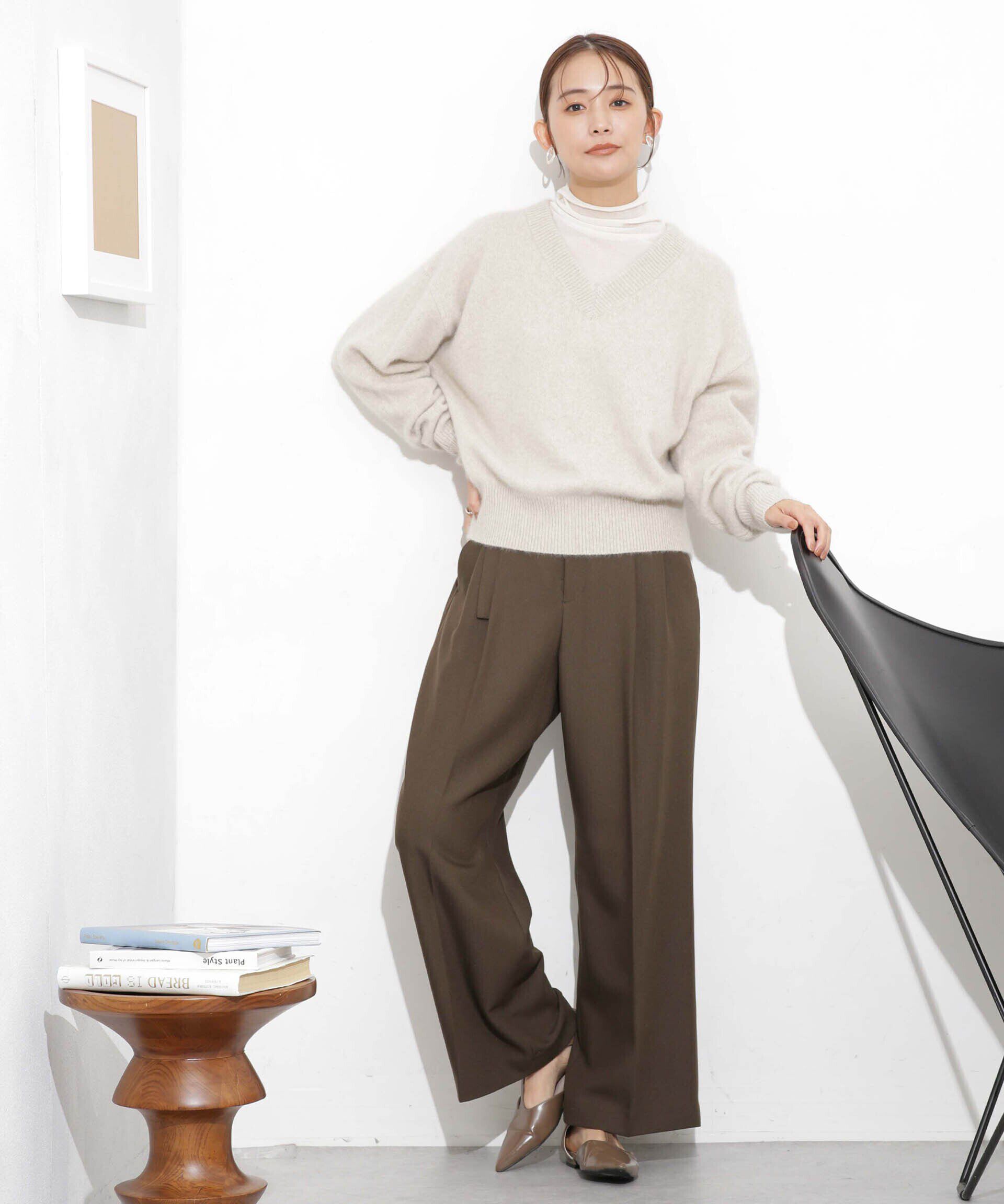 nano･universe「ウォッシャブルフォックス Vネックニットプルオーバー」|ニット・セーター|