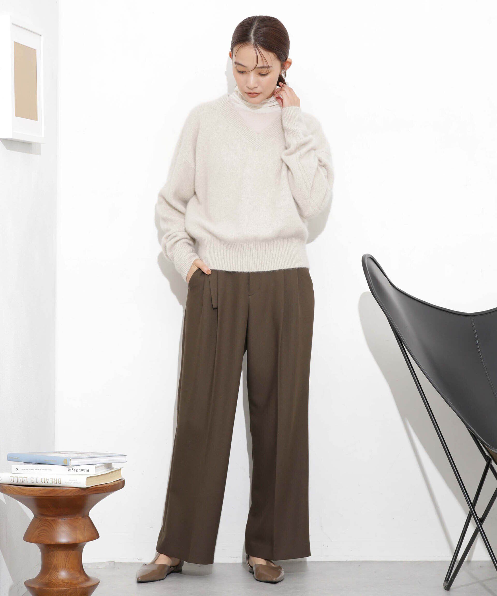 nano･universe「ウォッシャブルフォックス Vネックニットプルオーバー」|ニット・セーター|