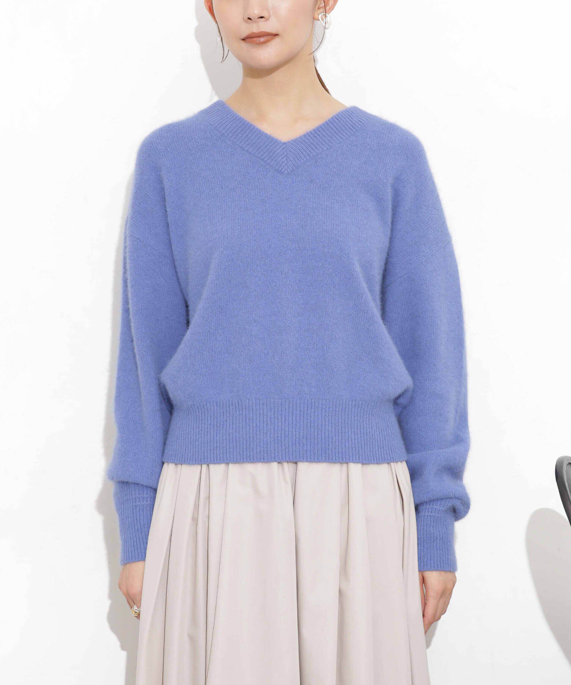 nano･universe「ウォッシャブルフォックス Vネックニットプルオーバー」|ニット・セーター|