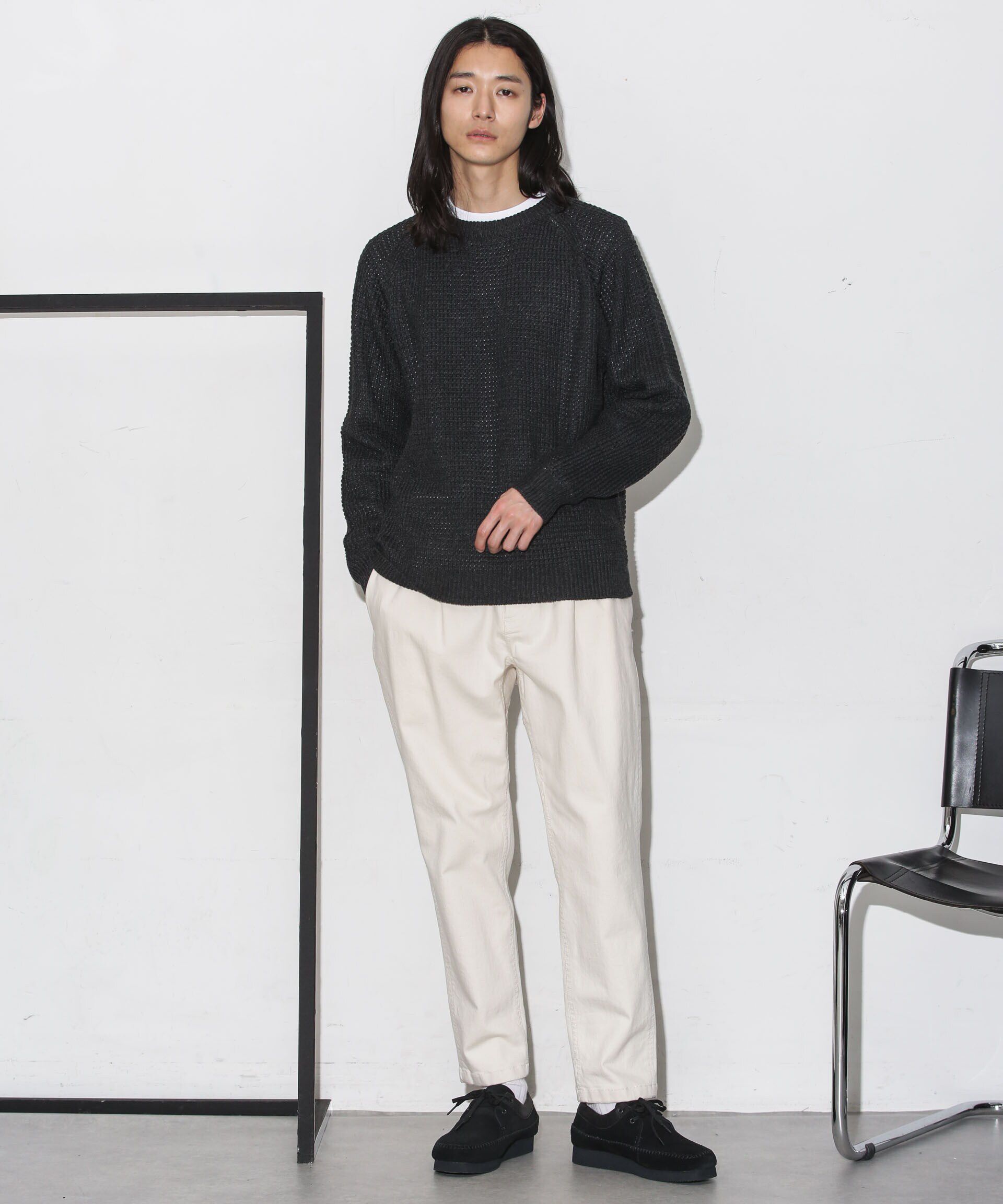 nano･universe「ワッフルラグランニット」|ニット・セーター|