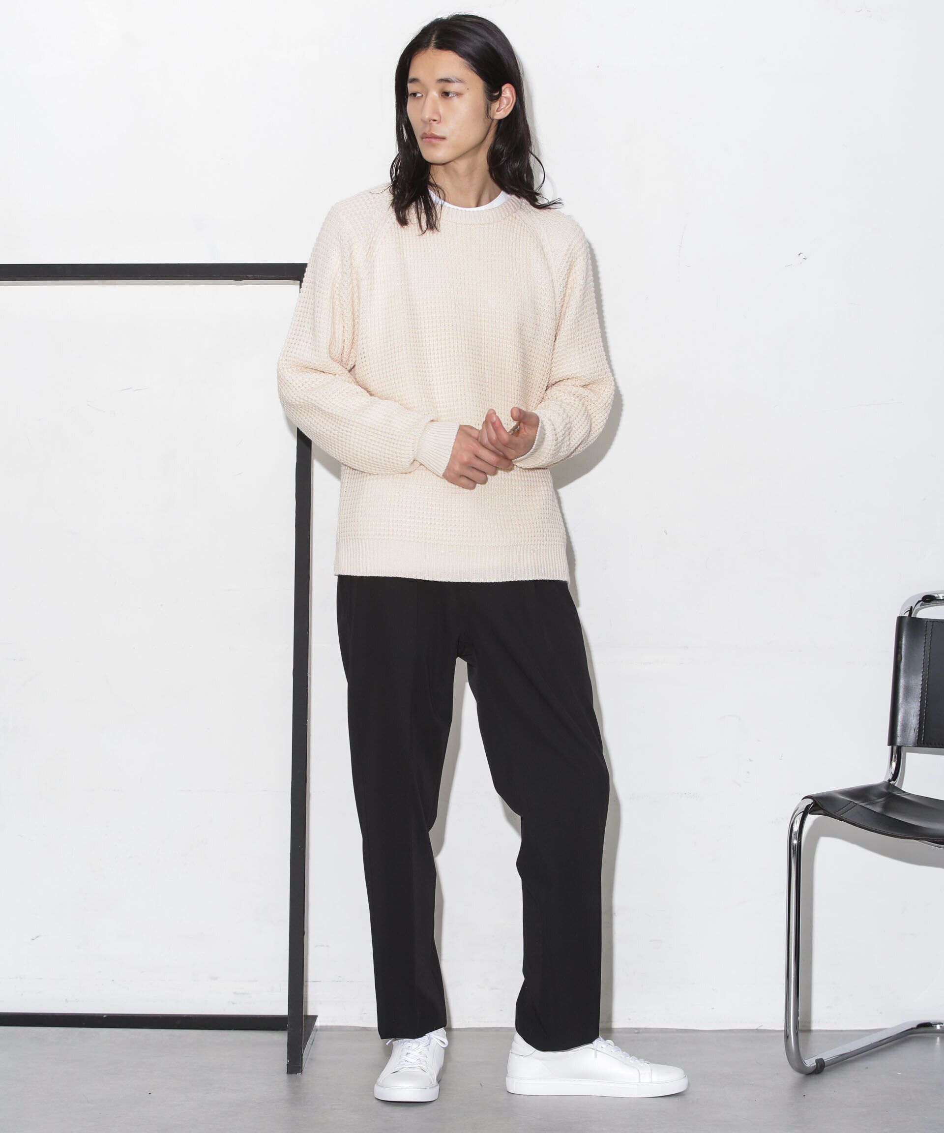 nano･universe「ワッフルラグランニット」|ニット・セーター|