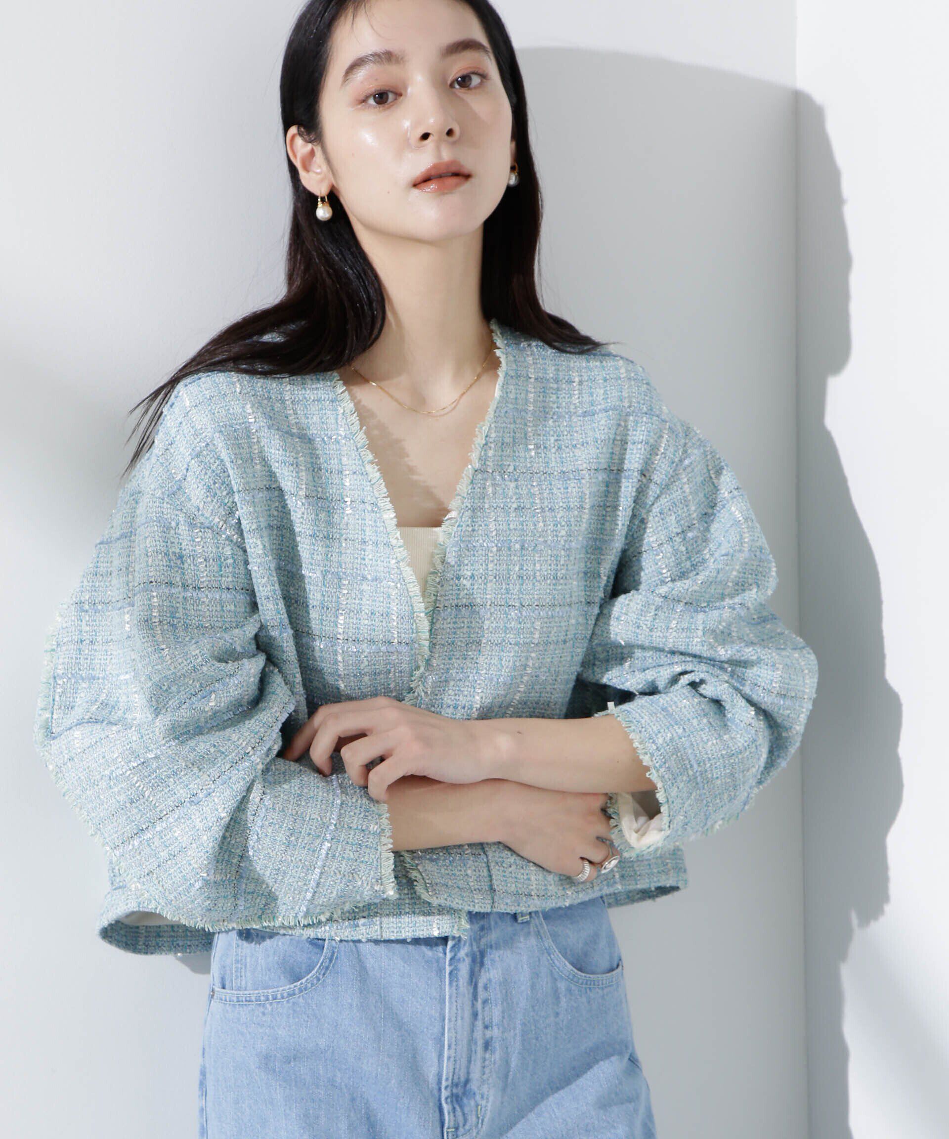 nano･universe「ツィードポケットショートジャケット」|テーラードジャケット|