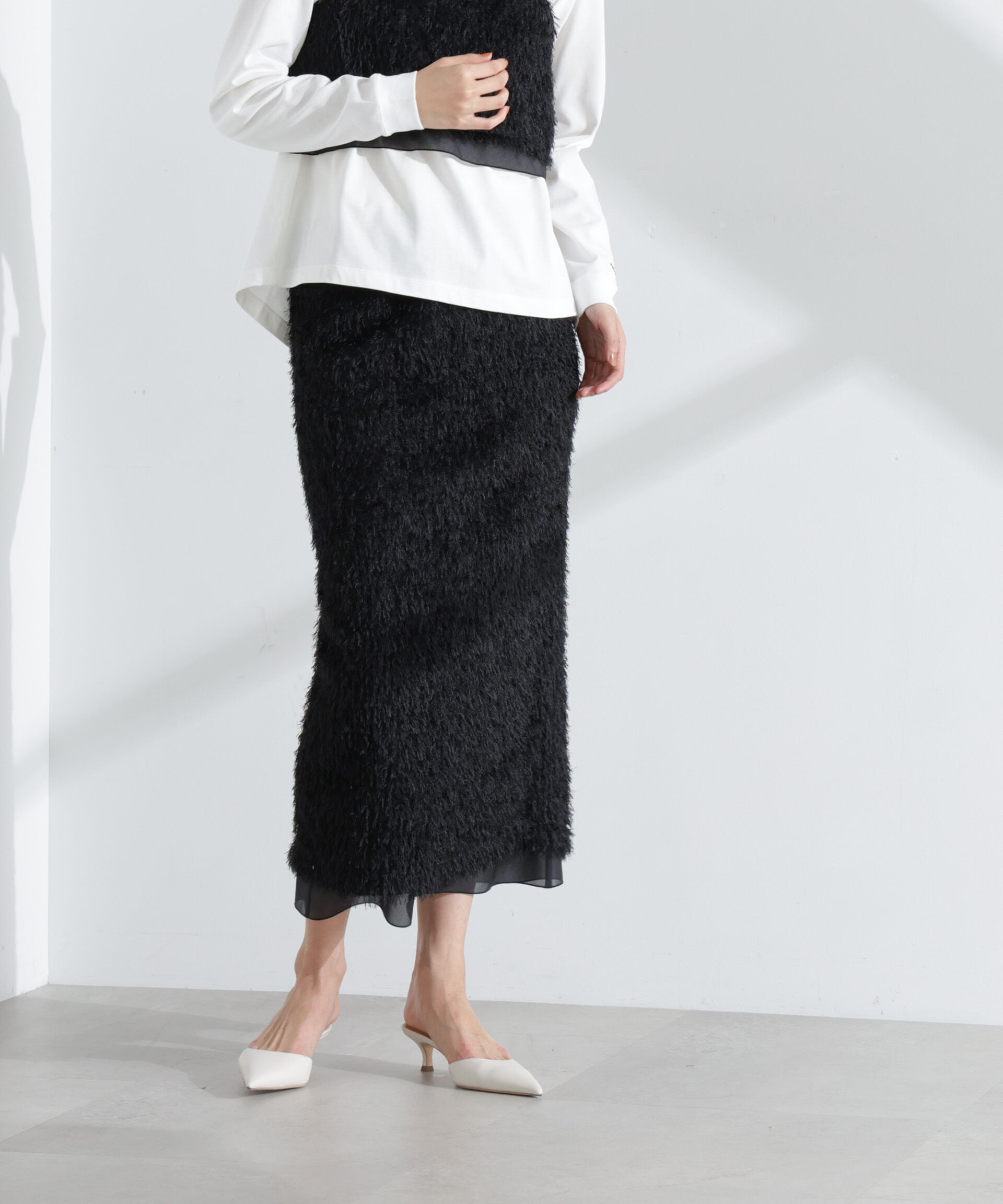 nano･universe「チュールフリンジスカート(セットアップ可)」|スカート|