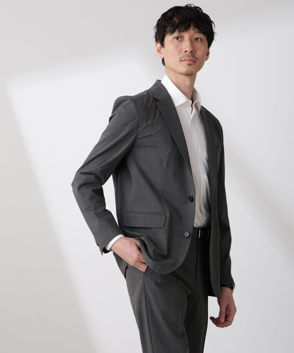 nano･universe「｢N JACKET BASIC｣トロピカルストレッチジャケット（セットアップ可）」|スーツ|チャコール3