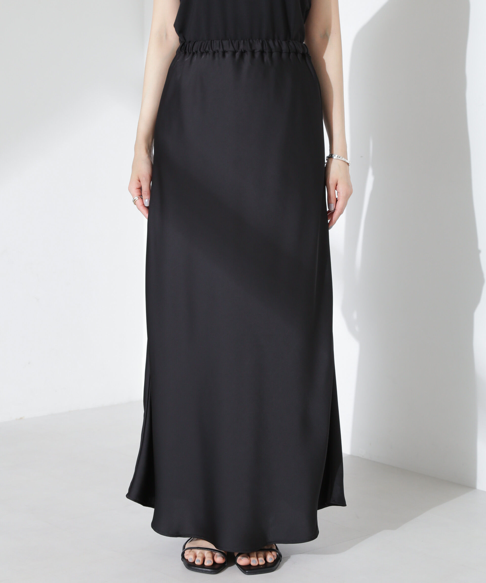 nano･universe「サテンフレアスカート」|スカート|