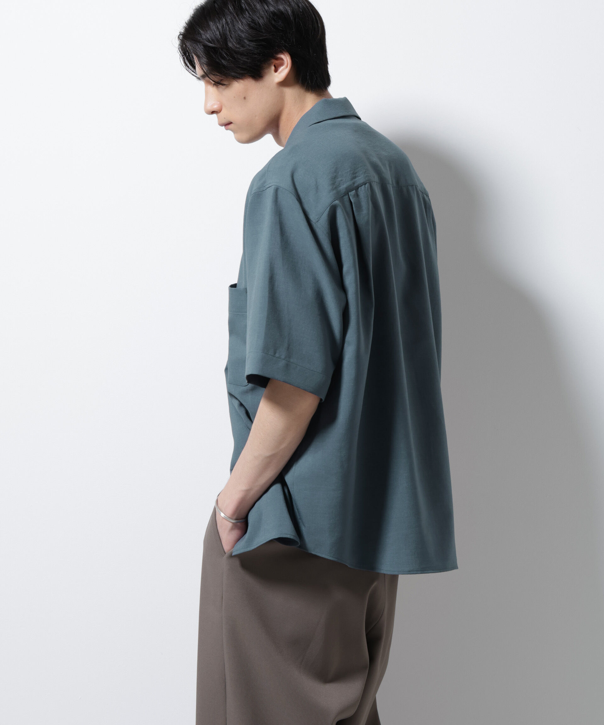 nano･universe「メランジドライオープンカラーシャツ（セットアップ可）」|シャツ・ブラウス|