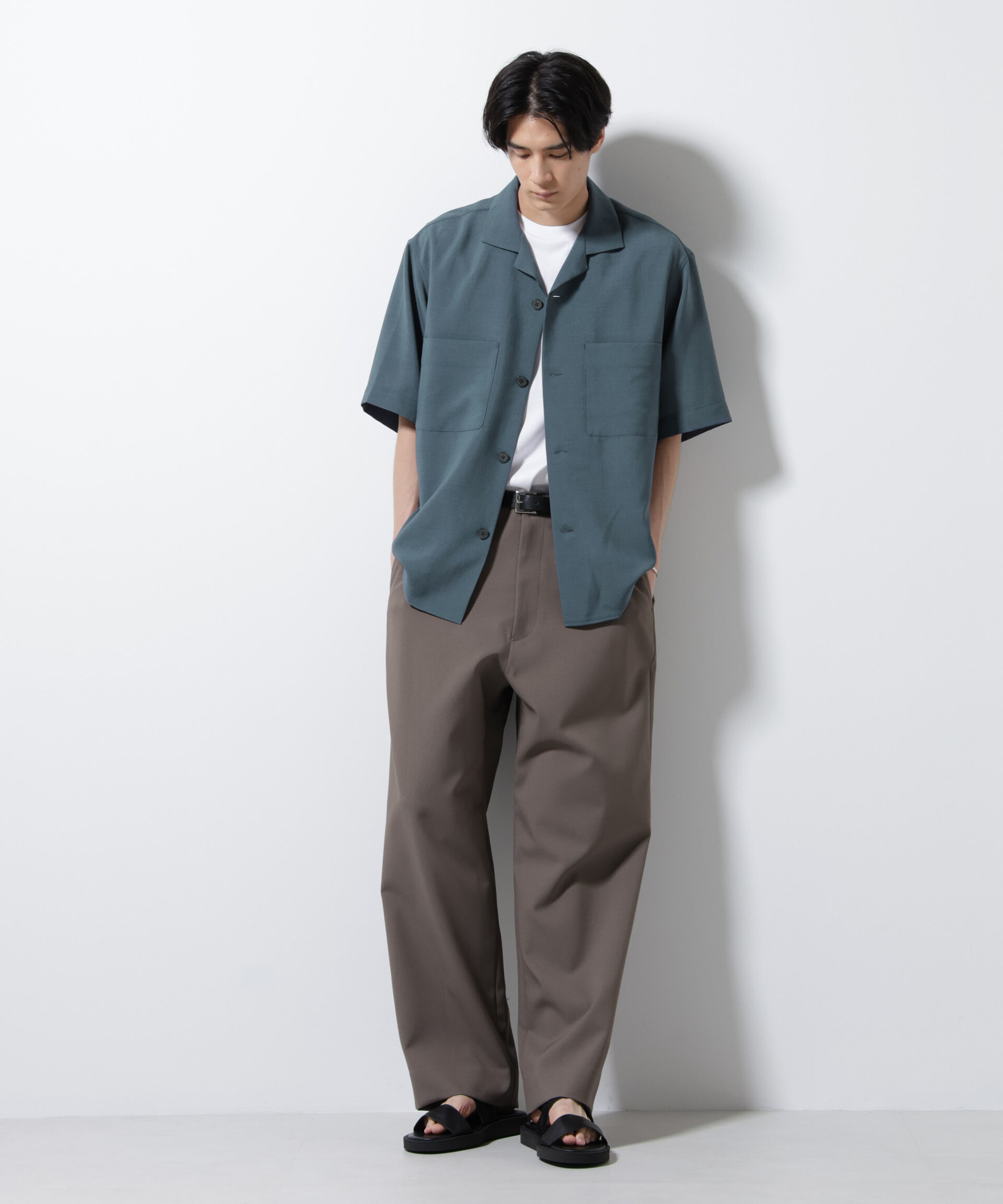 nano･universe「メランジドライオープンカラーシャツ（セットアップ可）」|シャツ・ブラウス|