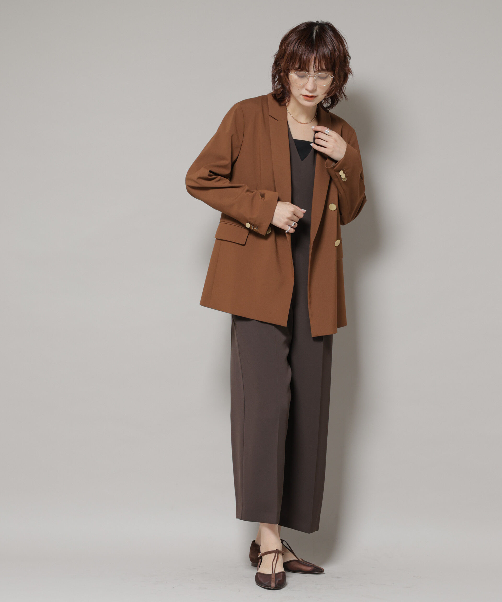 nano･universe「ドライウェザーストレッチダブルジャケット(セットアップ可)」|テーラードジャケット|