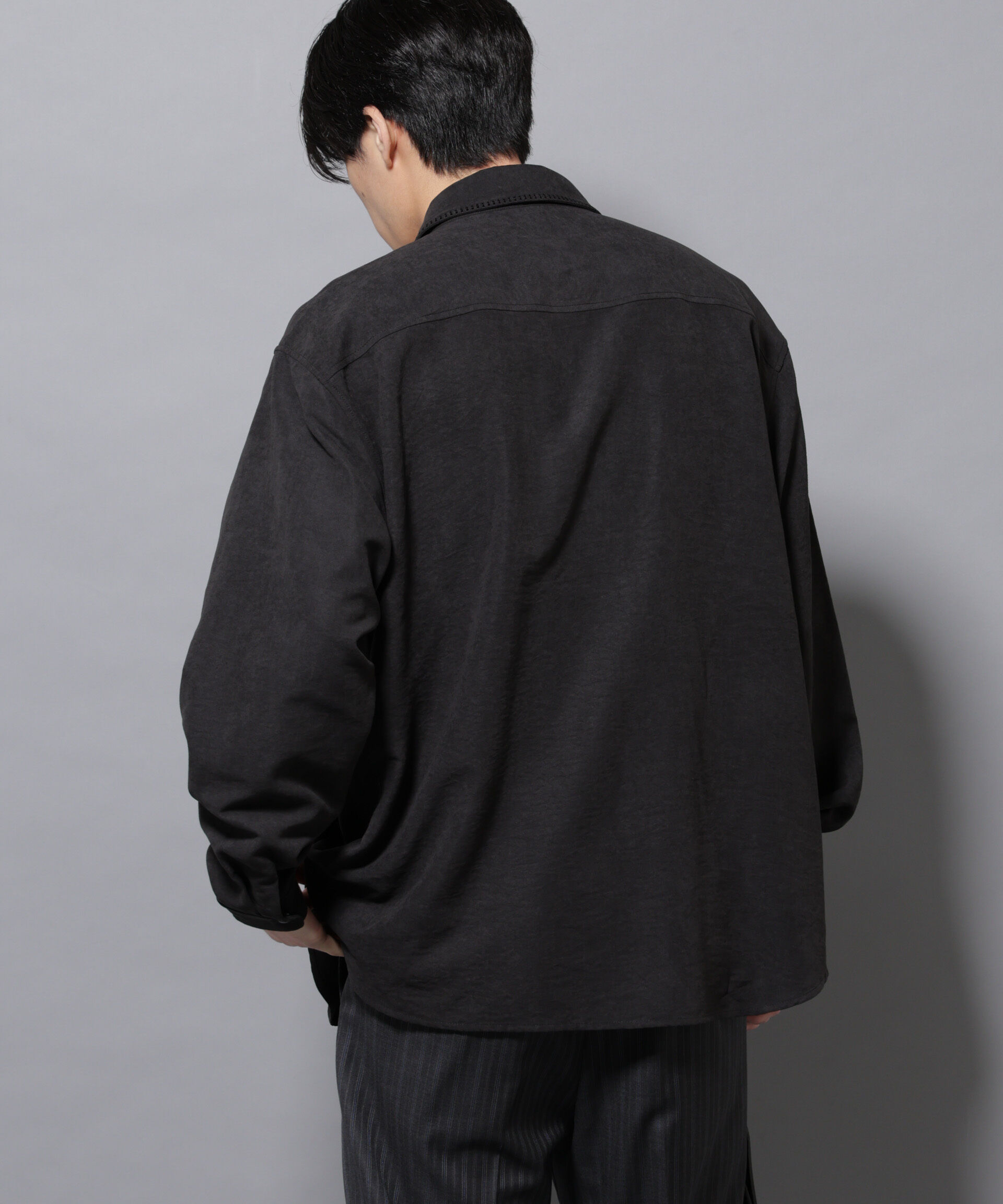 nano･universe「エンブロイダリーフェイクスウェードシャツ」|シャツ・ブラウス|