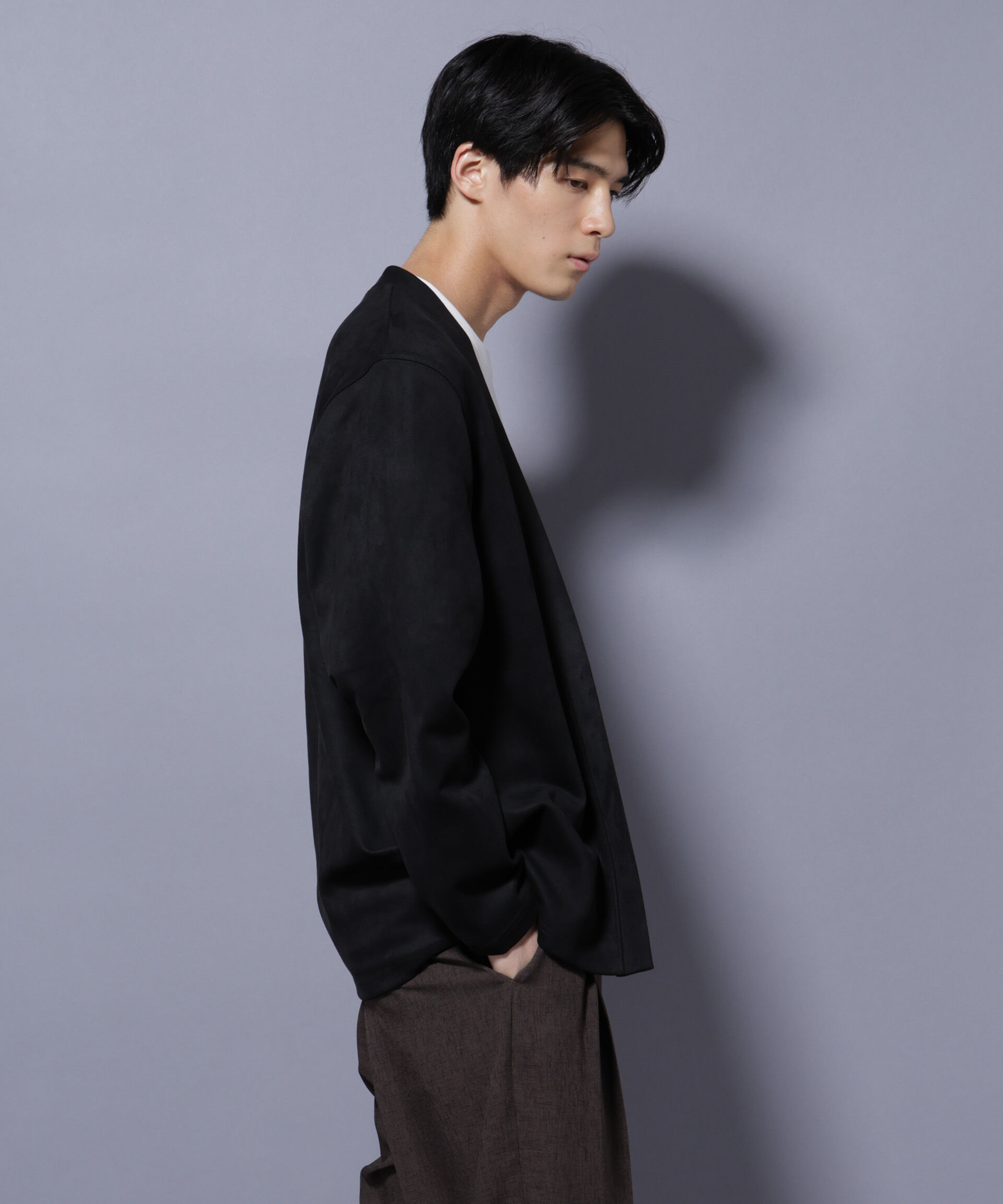 nano･universe「フェイクスエードトッパーカーディガン」|Tシャツ・カットソー|