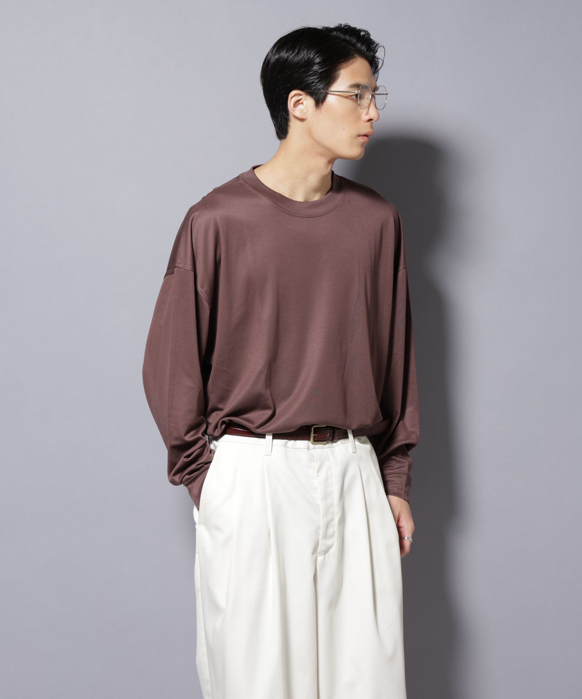 nano･universe「MIYATA&times;NANO JAPAN MADE キュプラ混 Tシャツ 長袖」|Tシャツ・カットソー|