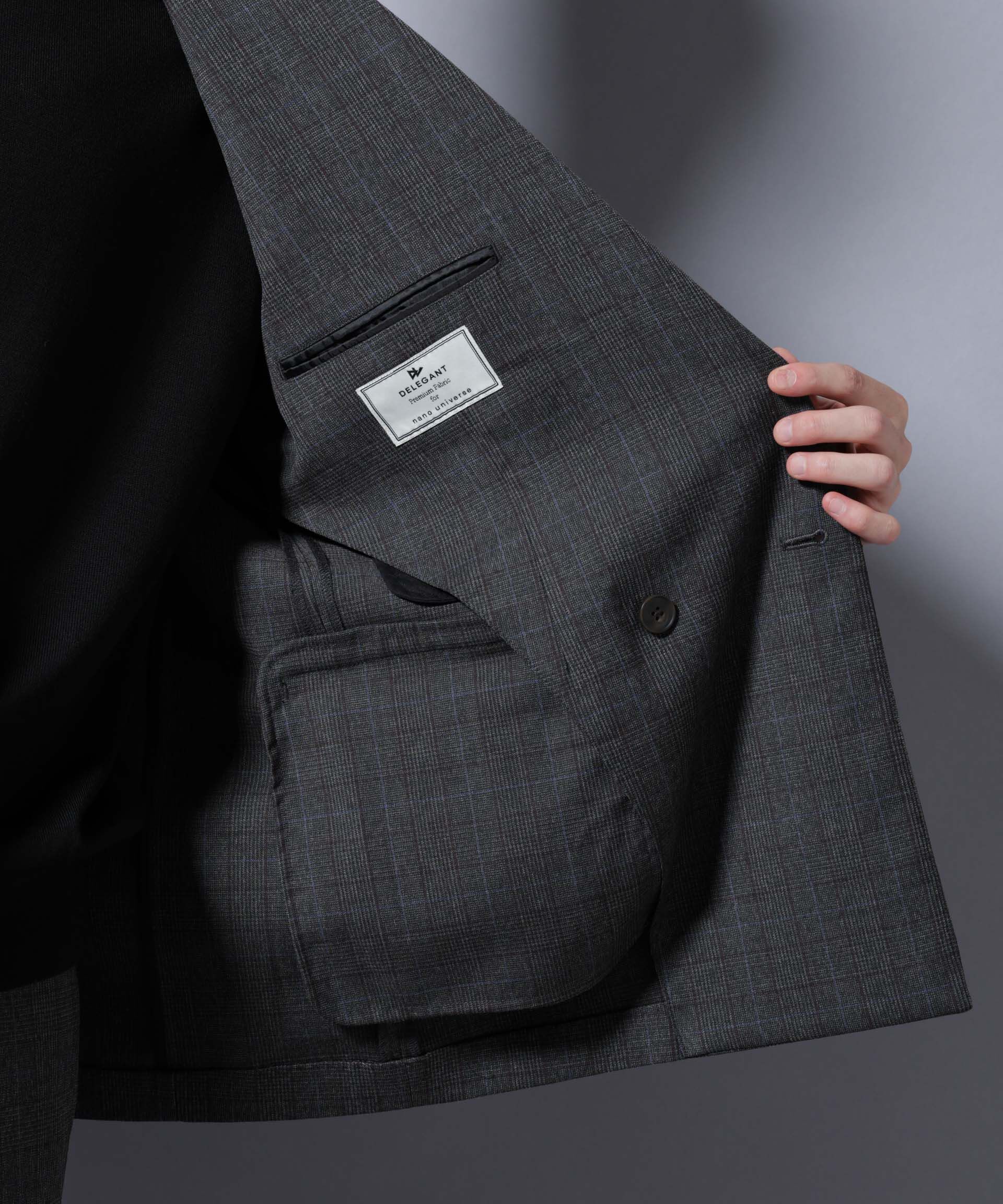 nano･universe「DELEGANTE グレンチェックW-Brethted ジャケット（セットアップ可）」|テーラードジャケット|