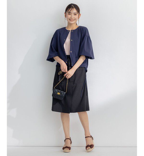 組曲「【ベルト付】リネン混オックスストレッチ キュロットパンツ」|キュロット|