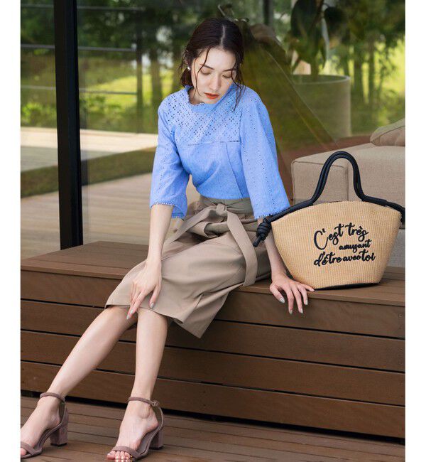 組曲「【ベルト付】リネン混オックスストレッチ キュロットパンツ」|キュロット|