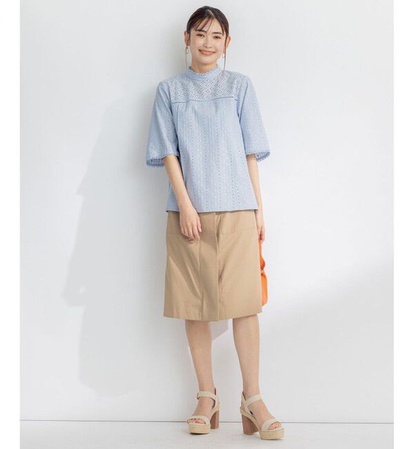 組曲「【ベルト付】リネン混オックスストレッチ キュロットパンツ」|キュロット|