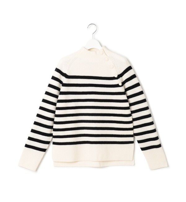 23区「【洗える】ウールカシミヤ パネルボーダー ニット」|ニット・セーター|