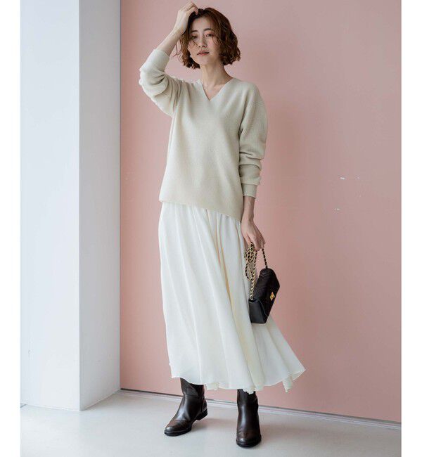 23区「【洗える】ウールカシミヤ Vネック ニット」|ニット・セーター|