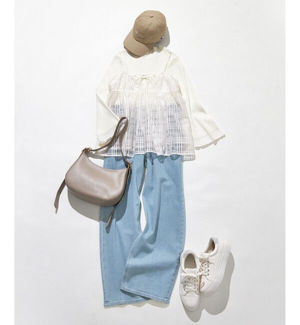 ANY SIS「【美Denimシリーズ】セミカーブワイド デニム」|デニム|