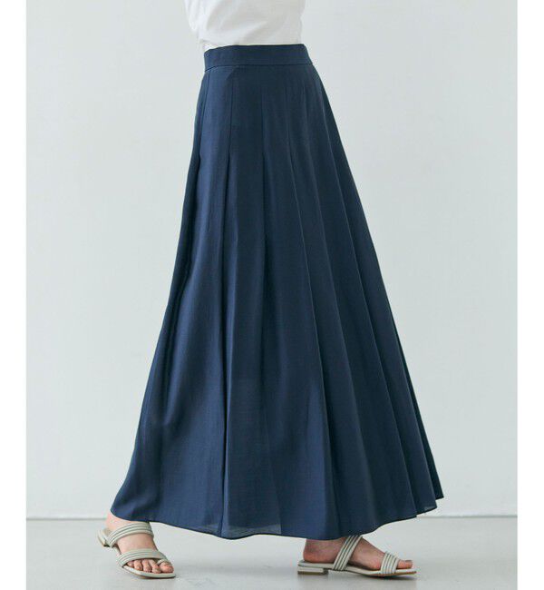 BEIGE,「【洗える】CARINATA / ウエストタックラップスカート」|スカート|Navy