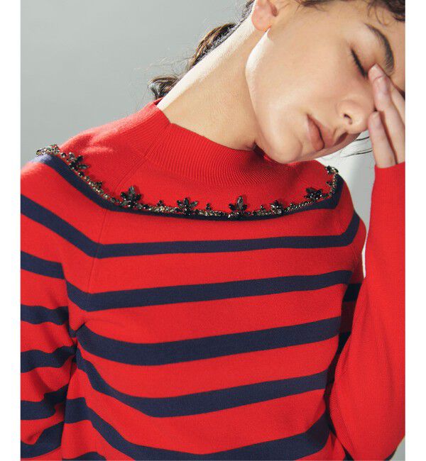 Diagram「ビジューラインニットトップ」|ニット・セーター|レッド