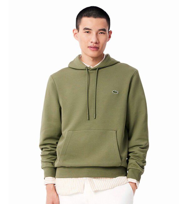 LACOSTE「エッセンシャルスウェットフーディー / パーカー」|パーカー|カーキ