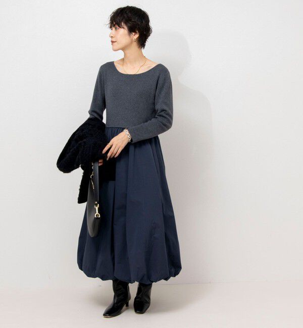 NOLLEY'S sophi「タフタバルーンスカート2WAYニットワンピース」|ワンピース|