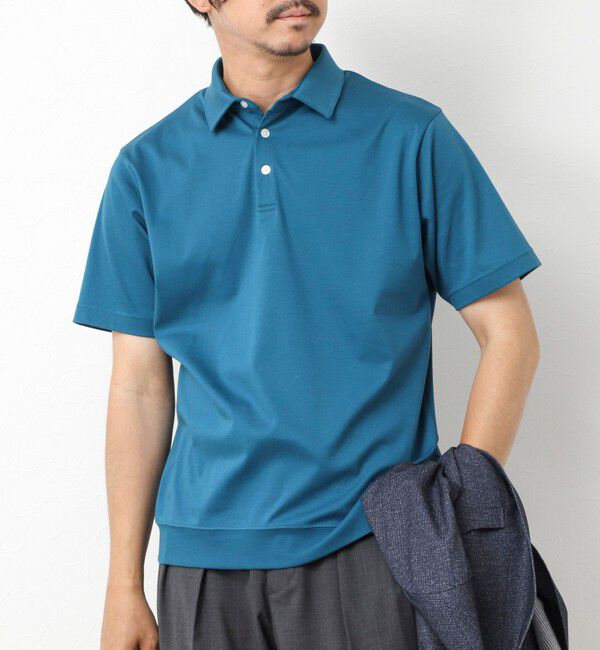 NOLLEY'S goodman「《ビジカジ対応》シルケットスムース ドレスポロ ビズポロ 25SS」|ポロシャツ|ブルー
