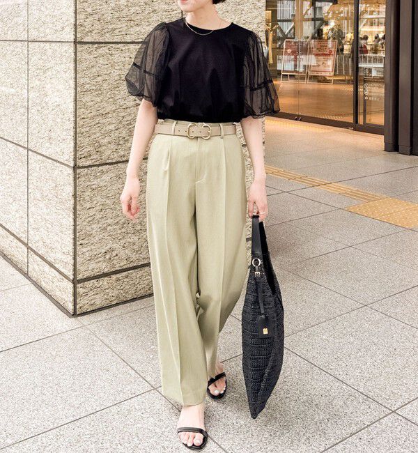 NOLLEY'S「【PR林☆別注カラーあり】ウォッシャブルツイルストレッチ愛されワイドパンツ」|その他|