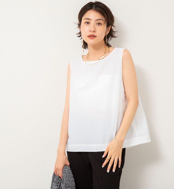 NOLLEY'S「エクセルテックタンブラーノースリーブブラウス」|シャツ・ブラウス|