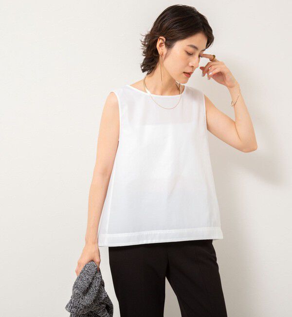 NOLLEY'S「エクセルテックタンブラーノースリーブブラウス」|シャツ・ブラウス|