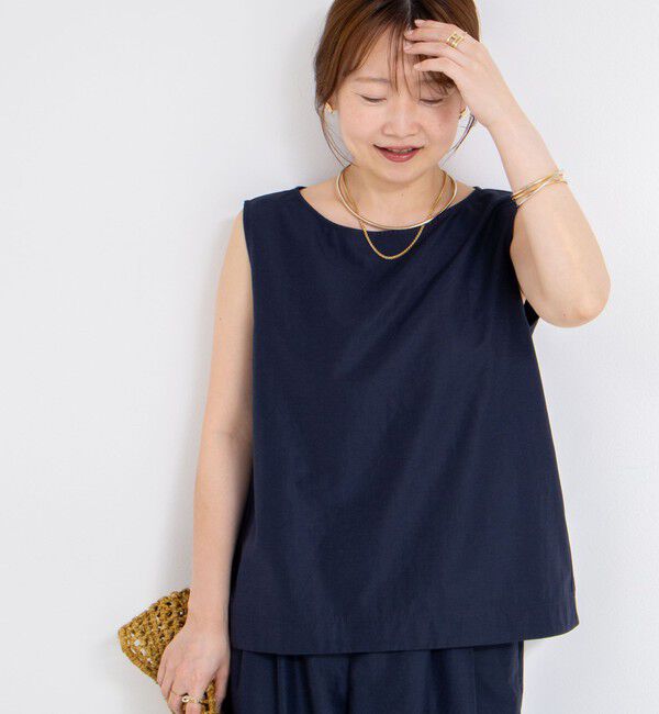 NOLLEY'S「エクセルテックタンブラーノースリーブブラウス」|シャツ・ブラウス|