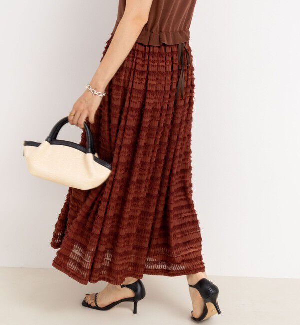 NOLLEY'S「フリンジ生地ニットワンピース」|ワンピース|