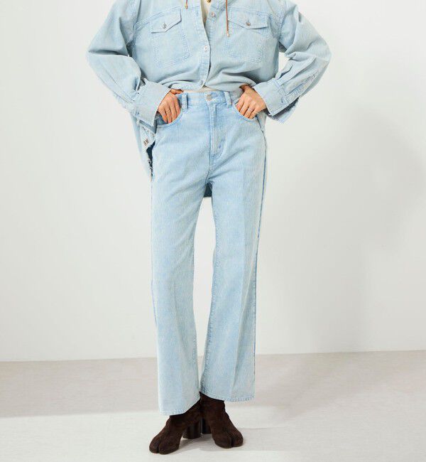 Rie Miller「【RM denim】センタープレスハイウエストパンツ」|デニム|