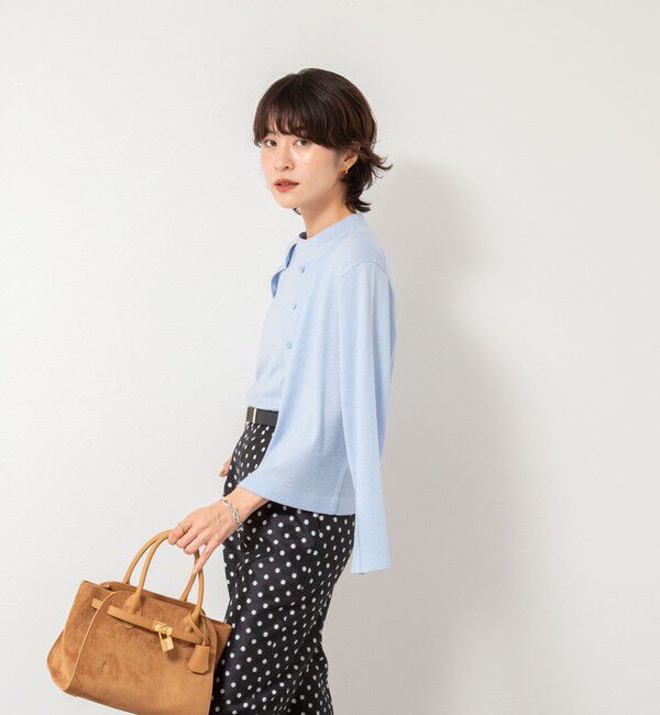 NOLLEY'S sophi「《アンサンブル対応》《手洗い可能》W混ラメクルーネックカーディガン」|カーディガン|