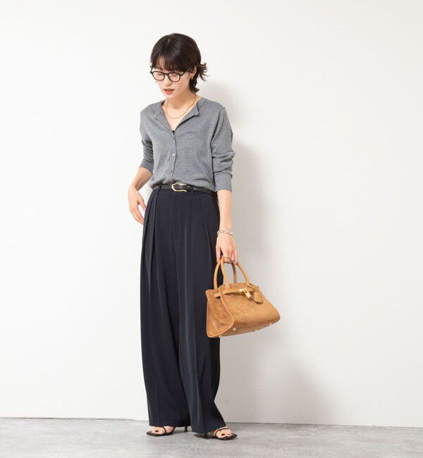 NOLLEY'S sophi「《アンサンブル対応》《手洗い可能》W混ラメクルーネックカーディガン」|カーディガン|