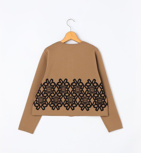 NOLLEY'S「レース付きクルーネックカーディガン」|カーディガン|