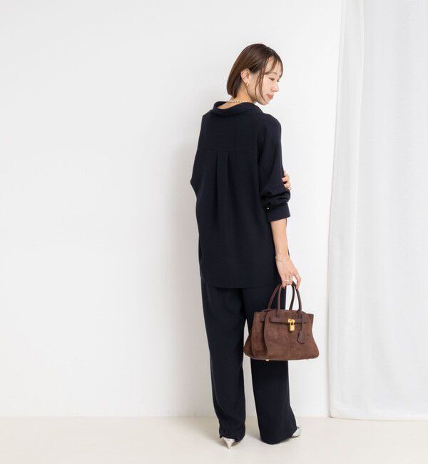 NOLLEY'S sophi「《セットアップ対応》ウォッシャブルダブルクロスサテンイージーワイドパンツ」|その他|