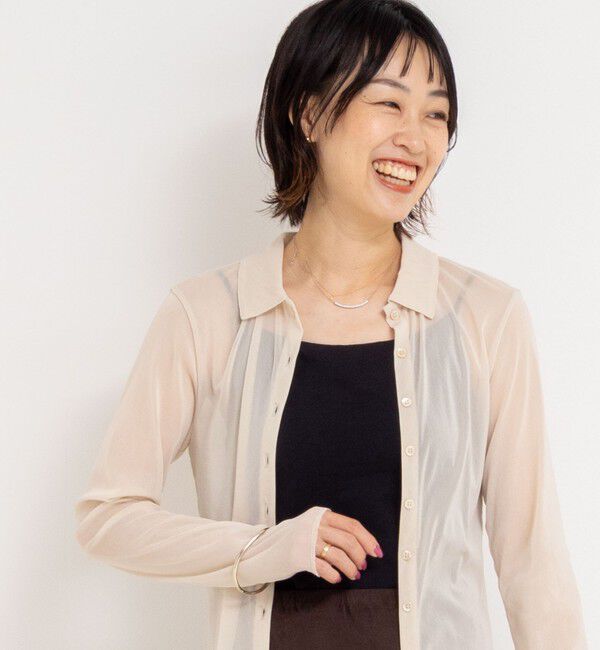 NOLLEY'S「チュール衿付きカットカーディガン」|カーディガン|