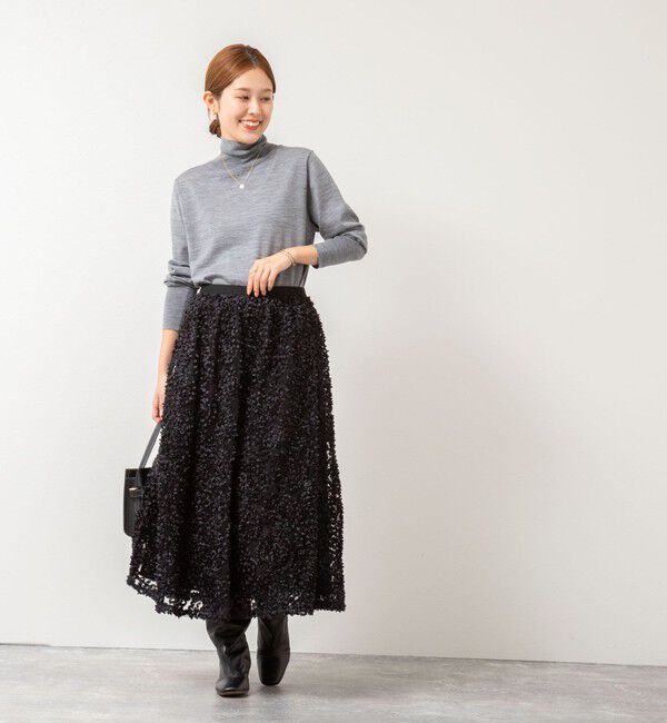 NOLLEY'S「シアーフラワーフレアスカート」|フレア|