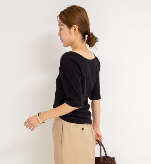 NOLLEY'S「ベアテレコ5分袖2WAYプルオーバーカットソー」|Tシャツ・カットソー|