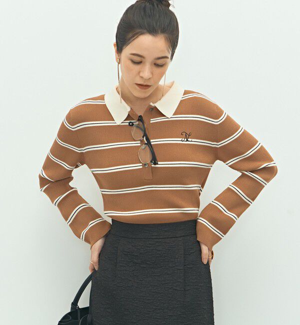 NOLLEY'S「《手洗い可能》ポロ衿リブプルオーバーニット」|ニット・セーター|