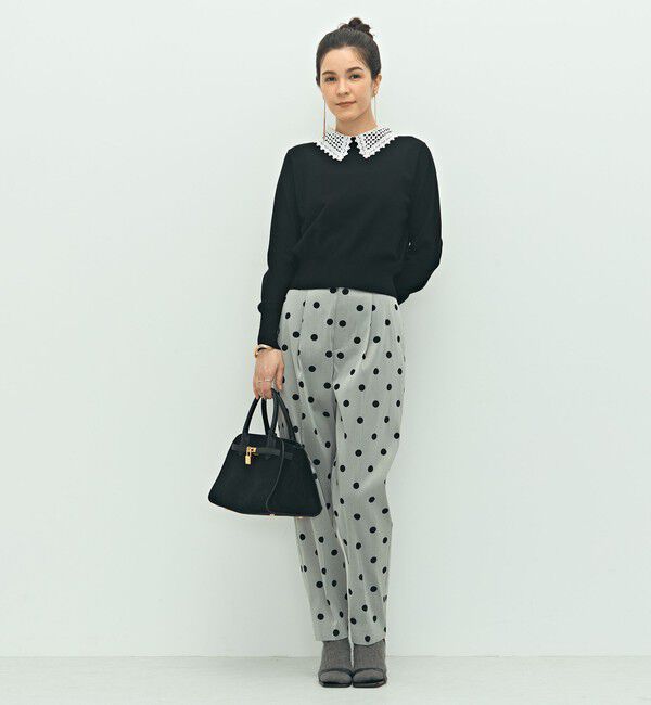 NOLLEY'S「《手洗い可能》襟レース2WAYプルオーバーニット」|ニット・セーター|