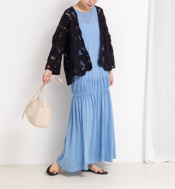 Rie Miller「顔料染マキシ丈ワンピース」|ワンピース|サックス