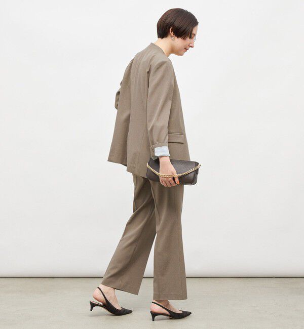 NOLLEY'S sophi「【WEB STAFF守屋☆別注】《セットアップ対応》ウォッシャブルソフトシャンブレーノーカラージャケット」|ノーカラージャケット|