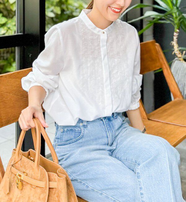 NOLLEY'S「ウォッシャブル前チュールフリルブラウス」|シャツ・ブラウス|